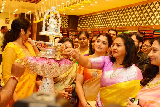 Actresses Radhika And Khushboo Inaugurate 50th Store Of Sai Silks Kalamandir In Chennai