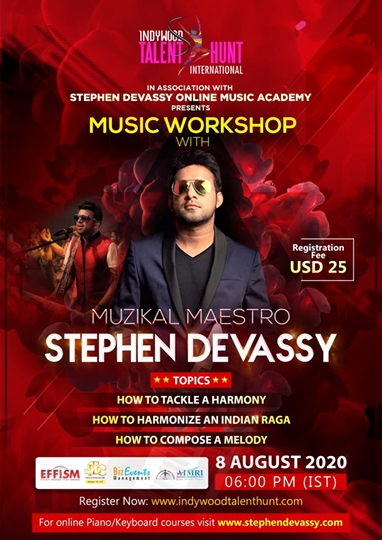 Indywood Talent Hunt to conduct an exclusive workshop by the Musical maestro Stephen Devassy