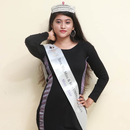 Vaishnavi  Chavan  Received  Recognition  As Miss Active In The Miss Universe Contest And Maharashtra’s Super Model Miss Eye Catching 2021