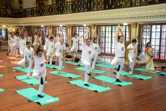 Ministry of External Affairs celebrates International Yoga Day With Maharashtra Governor Bhagat Singh Koshyari at Raj Bhawan in Mumbai