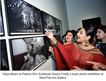 Vidya Balan inaugurates Padma Shri Sudharak Olwe’s Firefly Lavani photo exhibition at Nine Fish Art Gallery